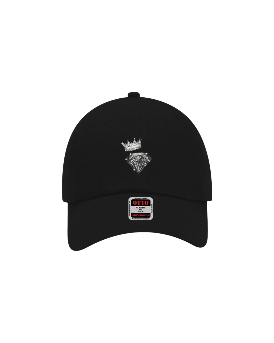 Diamond Klub™ embroidered black baseball cap - premium streetwear headwear