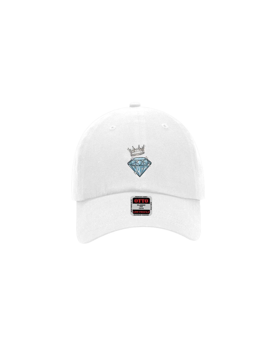 Diamond Klub™ embroidered white baseball cap - premium streetwear headwear